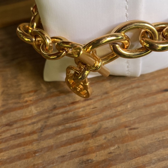 Michael Kors Goldtone Link Toggle Logo Branding Bracelet - Picture 8 of 16